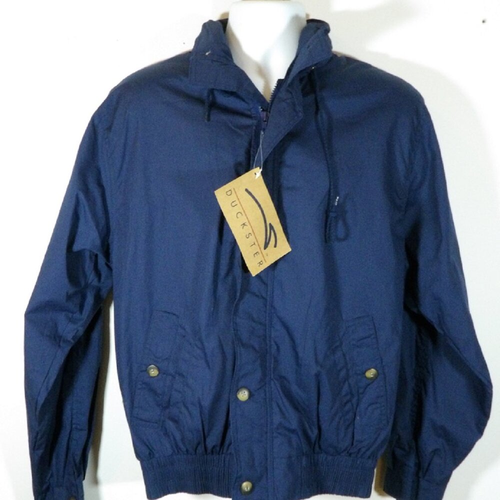Vintage Men's Duckster Jacket Navy Blue Size Medium New with Tags Pro Group 1991